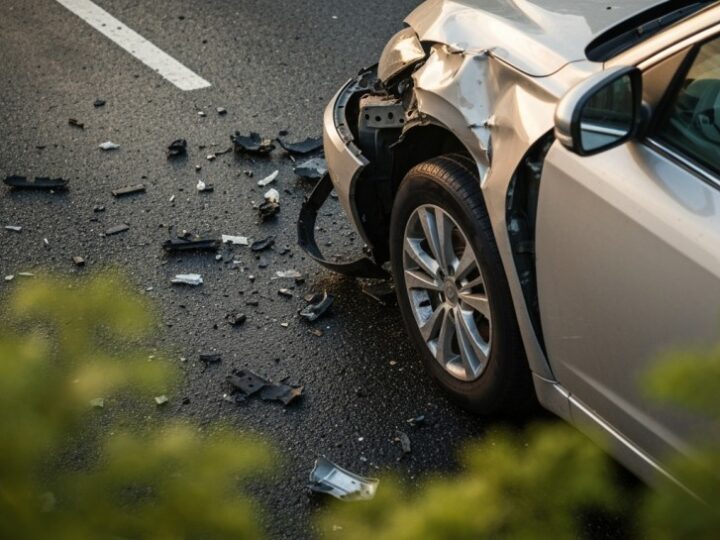 Owadowa awaria: Citroen wypadł z drogi po rozproszeniu kierującej