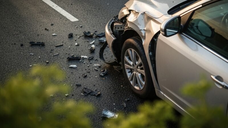 Owadowa awaria: Citroen wypadł z drogi po rozproszeniu kierującej